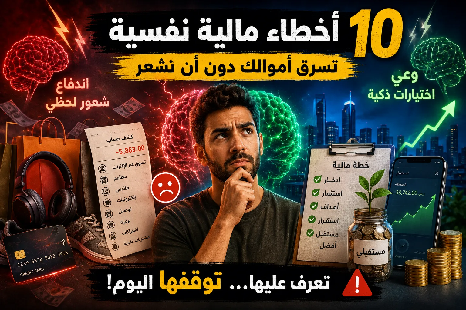 أخطاء مالية نفسية شائعة تؤثر على الإنفاق والادخار والاستثمار وتؤدي إلى خسارة المال دون أن نشعر