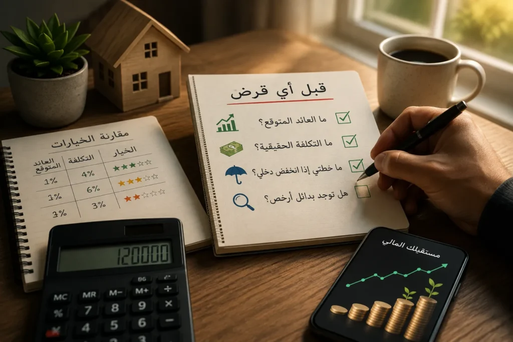 تقييم قرار الاقتراض من خلال العائد والتكلفة وخطة السداد والبدائل الأرخص